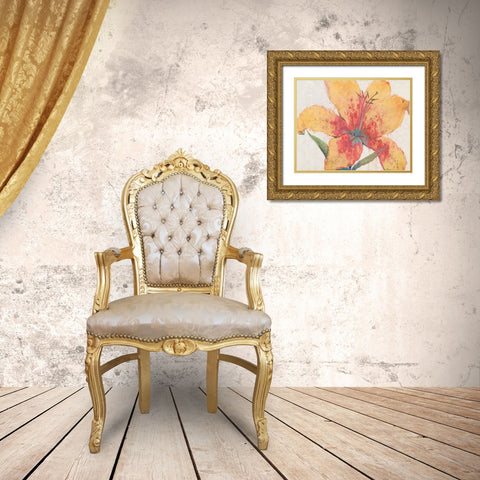 Blooming Lily Gold Ornate Wood Framed Art Print with Double Matting by OToole, Tim