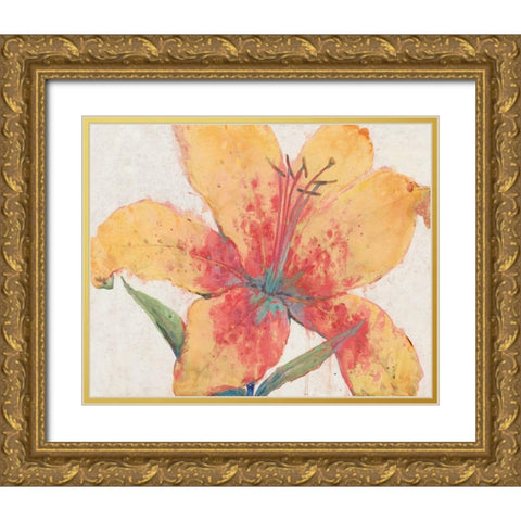 Blooming Lily Gold Ornate Wood Framed Art Print with Double Matting by OToole, Tim
