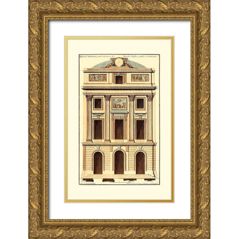 Architectural Facade II Gold Ornate Wood Framed Art Print with Double Matting by Deneufforge