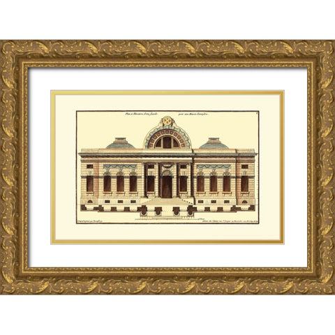 Architectural Facade III Gold Ornate Wood Framed Art Print with Double Matting by Deneufforge