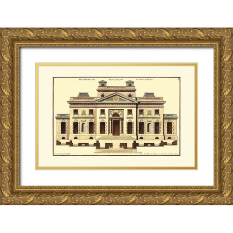 Architectural Facade V Gold Ornate Wood Framed Art Print with Double Matting by Deneufforge