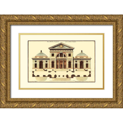 Architectural Facade VI Gold Ornate Wood Framed Art Print with Double Matting by Deneufforge