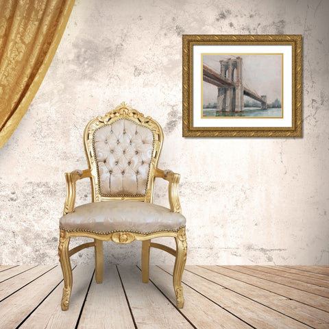 Spanning the East River I Gold Ornate Wood Framed Art Print with Double Matting by Harper, Ethan