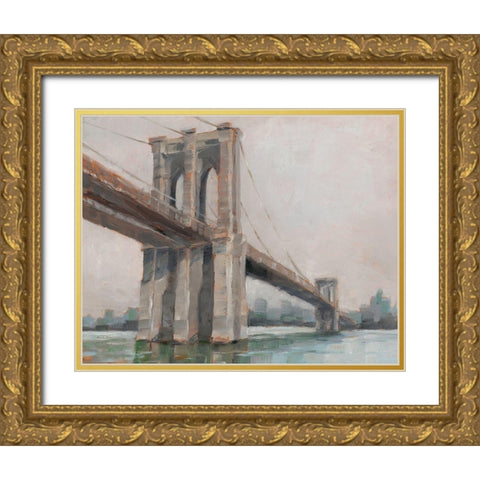 Spanning the East River I Gold Ornate Wood Framed Art Print with Double Matting by Harper, Ethan
