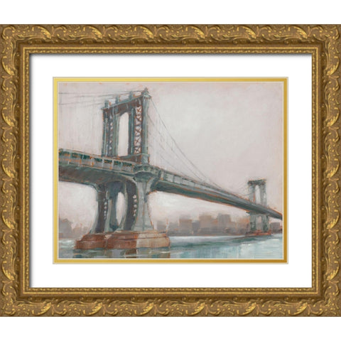 Spanning the East River II Gold Ornate Wood Framed Art Print with Double Matting by Harper, Ethan