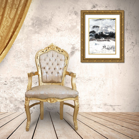 Winter Lightning I Gold Ornate Wood Framed Art Print with Double Matting by Harper, Ethan