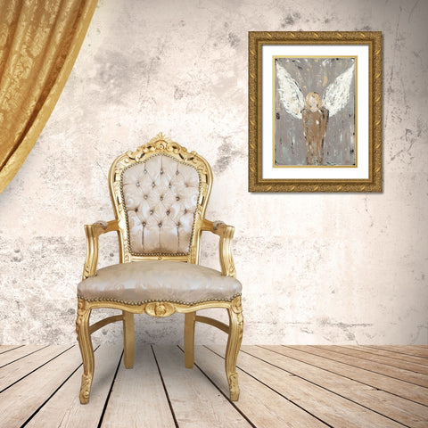Angel Guardian Gold Ornate Wood Framed Art Print with Double Matting by Reynolds, Jade