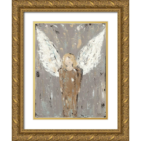 Angel Guardian Gold Ornate Wood Framed Art Print with Double Matting by Reynolds, Jade