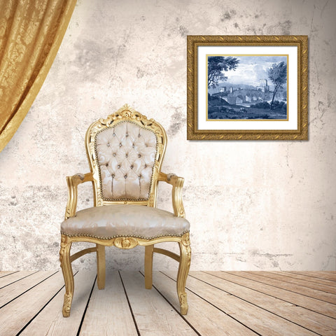 Pastoral Toile III Gold Ornate Wood Framed Art Print with Double Matting by Lorrain, Claude
