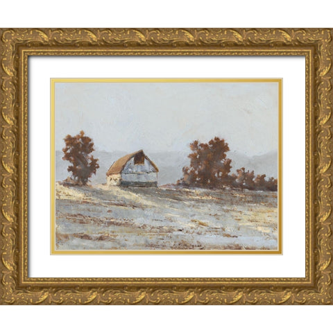 Snow Covered Hillside I Gold Ornate Wood Framed Art Print with Double Matting by Harper, Ethan