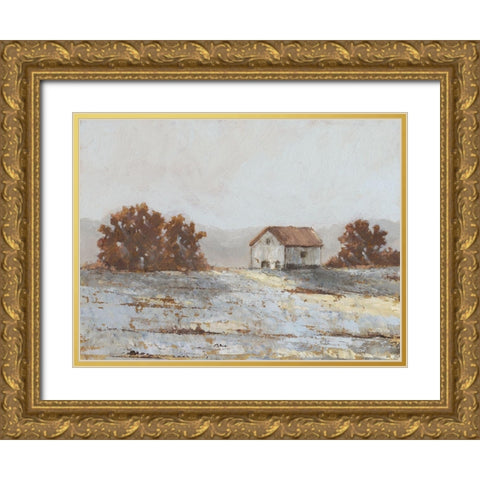 Snow Covered Hillside II Gold Ornate Wood Framed Art Print with Double Matting by Harper, Ethan