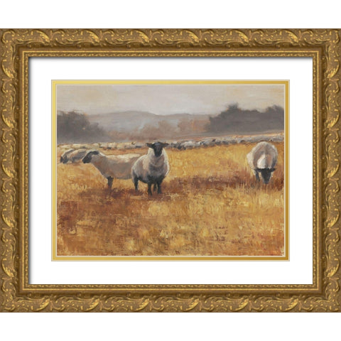 Grazing at Sunset I Gold Ornate Wood Framed Art Print with Double Matting by Harper, Ethan