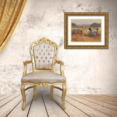 Grazing at Sunset II Gold Ornate Wood Framed Art Print with Double Matting by Harper, Ethan