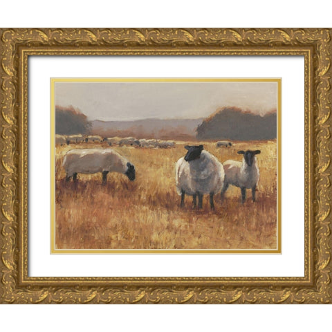 Grazing at Sunset II Gold Ornate Wood Framed Art Print with Double Matting by Harper, Ethan