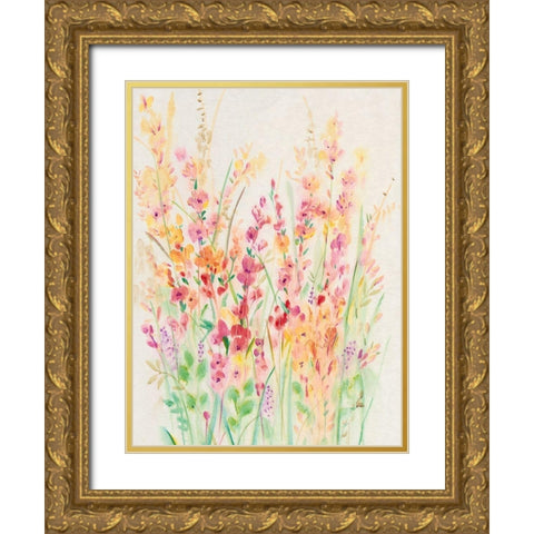 Brilliant Floral I Gold Ornate Wood Framed Art Print with Double Matting by OToole, Tim