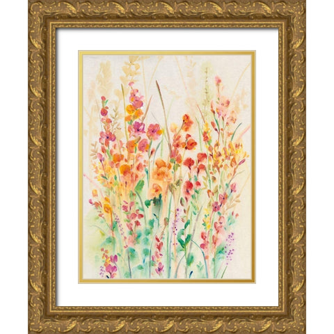 Brilliant Floral II Gold Ornate Wood Framed Art Print with Double Matting by OToole, Tim