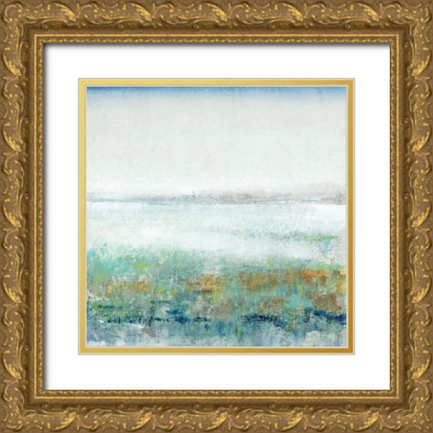 Turquoise Mist II Gold Ornate Wood Framed Art Print with Double Matting by OToole, Tim