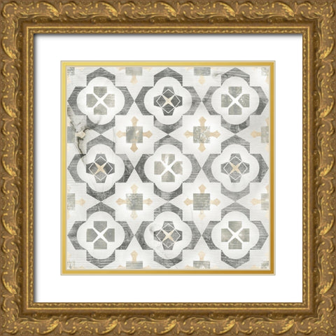 Marble Tile Design I Gold Ornate Wood Framed Art Print with Double Matting by Vess, June Erica