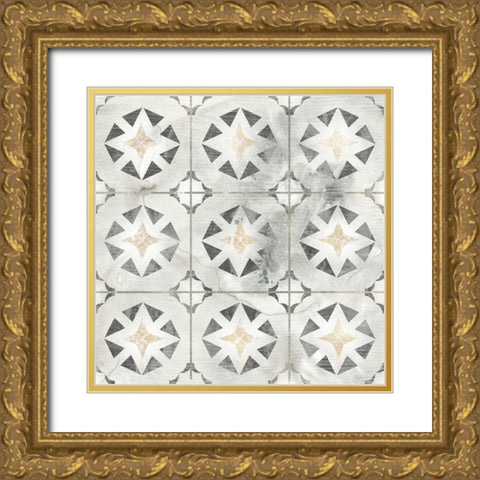 Marble Tile Design II Gold Ornate Wood Framed Art Print with Double Matting by Vess, June Erica