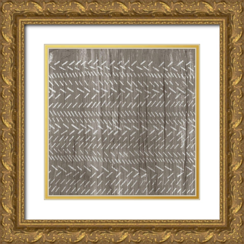 Weathered Wood Patterns II Gold Ornate Wood Framed Art Print with Double Matting by Vess, June Erica