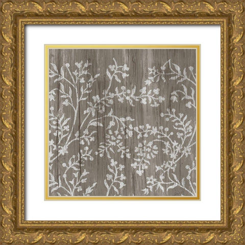 Weathered Wood Patterns V Gold Ornate Wood Framed Art Print with Double Matting by Vess, June Erica