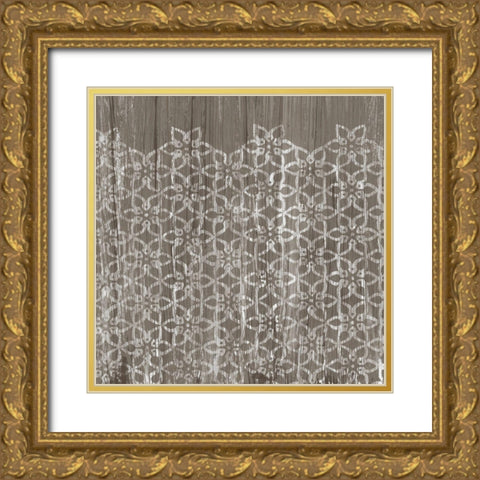 Weathered Wood Patterns IX Gold Ornate Wood Framed Art Print with Double Matting by Vess, June Erica