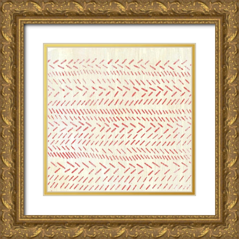 Weathered Patterns in Red II Gold Ornate Wood Framed Art Print with Double Matting by Vess, June Erica