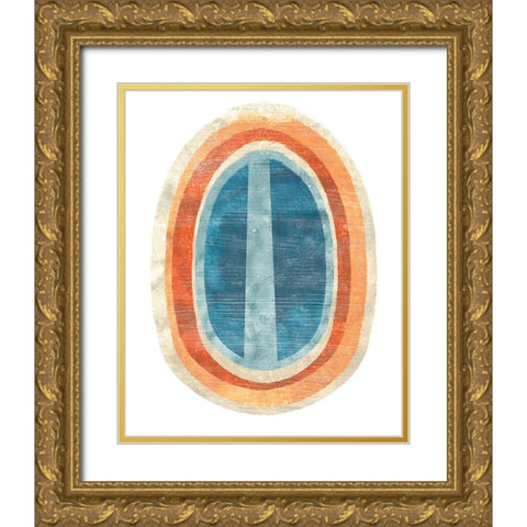 Ovoid I Gold Ornate Wood Framed Art Print with Double Matting by Vess, June Erica