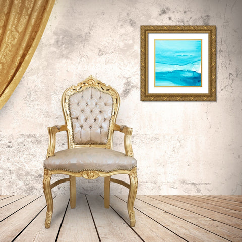 Making Waves IV Gold Ornate Wood Framed Art Print with Double Matting by Harper, Ethan
