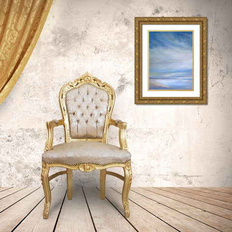 Heavenly Light Triptych I Gold Ornate Wood Framed Art Print with Double Matting by Finch, Sheila