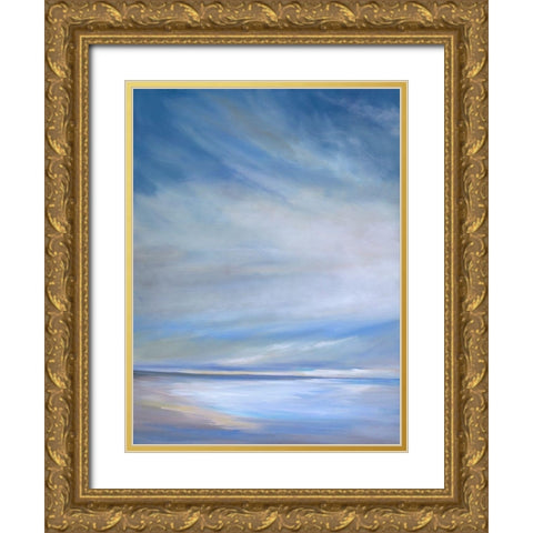 Heavenly Light Triptych I Gold Ornate Wood Framed Art Print with Double Matting by Finch, Sheila
