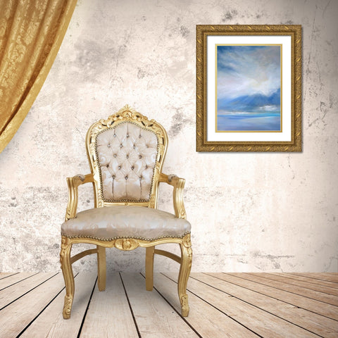 Heavenly Light Triptych II Gold Ornate Wood Framed Art Print with Double Matting by Finch, Sheila