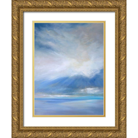Heavenly Light Triptych II Gold Ornate Wood Framed Art Print with Double Matting by Finch, Sheila