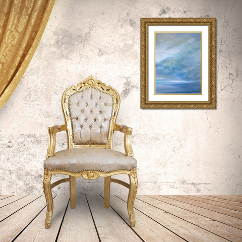 Heavenly Light Triptych III Gold Ornate Wood Framed Art Print with Double Matting by Finch, Sheila