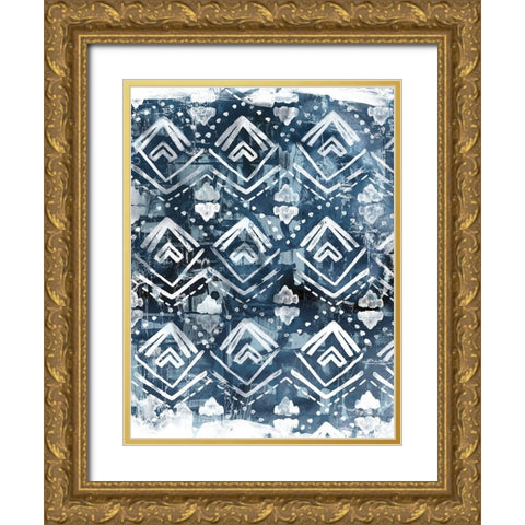 Indigo Extraction II Gold Ornate Wood Framed Art Print with Double Matting by Vess, June Erica
