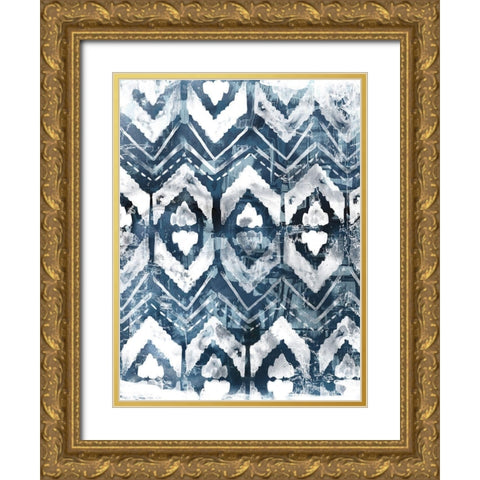 Indigo Extraction III Gold Ornate Wood Framed Art Print with Double Matting by Vess, June Erica