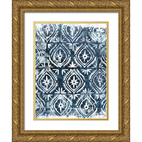 Indigo Extraction IV Gold Ornate Wood Framed Art Print with Double Matting by Vess, June Erica