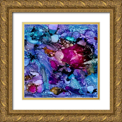 Purple Outburst I Gold Ornate Wood Framed Art Print with Double Matting by Moore, Regina