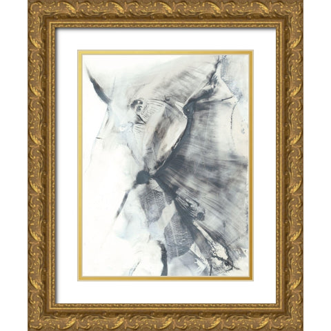 Marbled Grey I Gold Ornate Wood Framed Art Print with Double Matting by Harper, Ethan