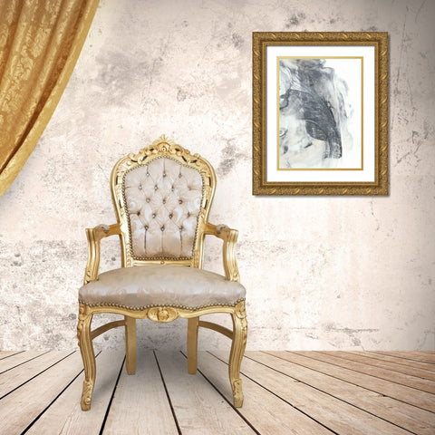 Marbled Grey II Gold Ornate Wood Framed Art Print with Double Matting by Harper, Ethan