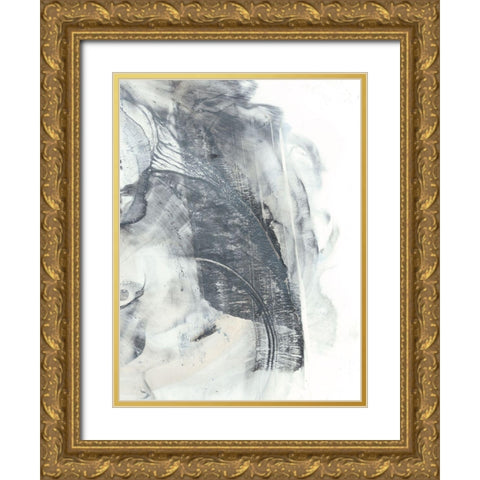 Marbled Grey II Gold Ornate Wood Framed Art Print with Double Matting by Harper, Ethan