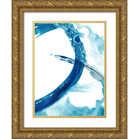 Aqua Ring II Gold Ornate Wood Framed Art Print with Double Matting by Harper, Ethan