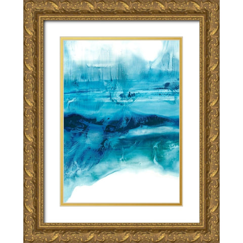 Aqua Mist I Gold Ornate Wood Framed Art Print with Double Matting by Harper, Ethan