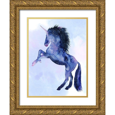 Unicorn Universe IV Gold Ornate Wood Framed Art Print with Double Matting by Popp, Grace