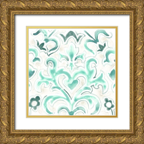 Bohemian Textile VIII Gold Ornate Wood Framed Art Print with Double Matting by Vess, June Erica