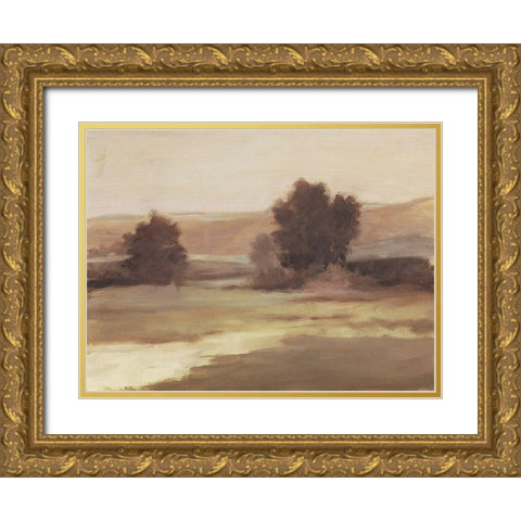 Muted Landscape II Gold Ornate Wood Framed Art Print with Double Matting by Harper, Ethan