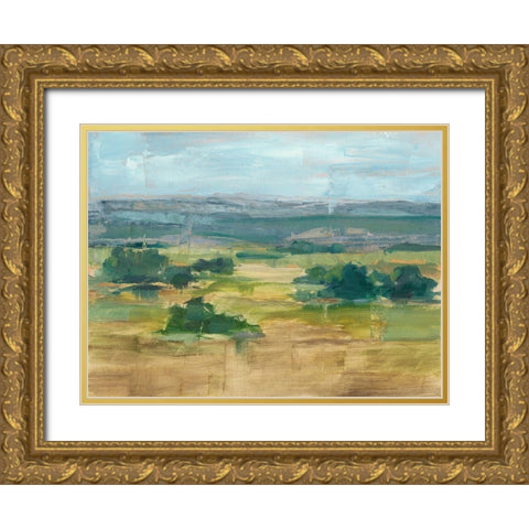Valley View I Gold Ornate Wood Framed Art Print with Double Matting by Harper, Ethan