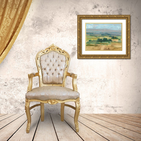 Valley View II Gold Ornate Wood Framed Art Print with Double Matting by Harper, Ethan