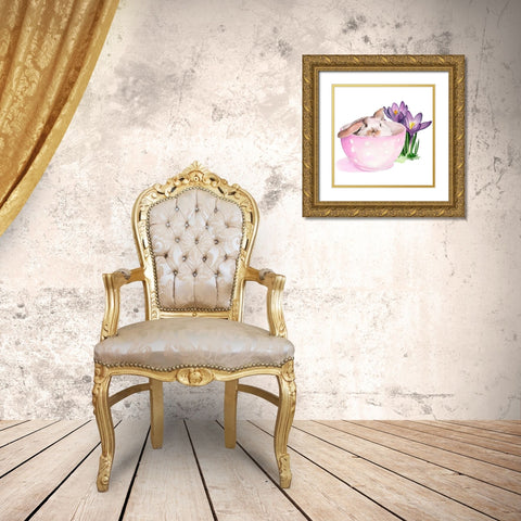 Bunny Crossing II Gold Ornate Wood Framed Art Print with Double Matting by Parker, Jennifer Paxton