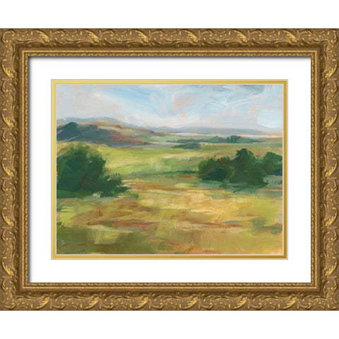 Green Valley I Gold Ornate Wood Framed Art Print with Double Matting by Harper, Ethan